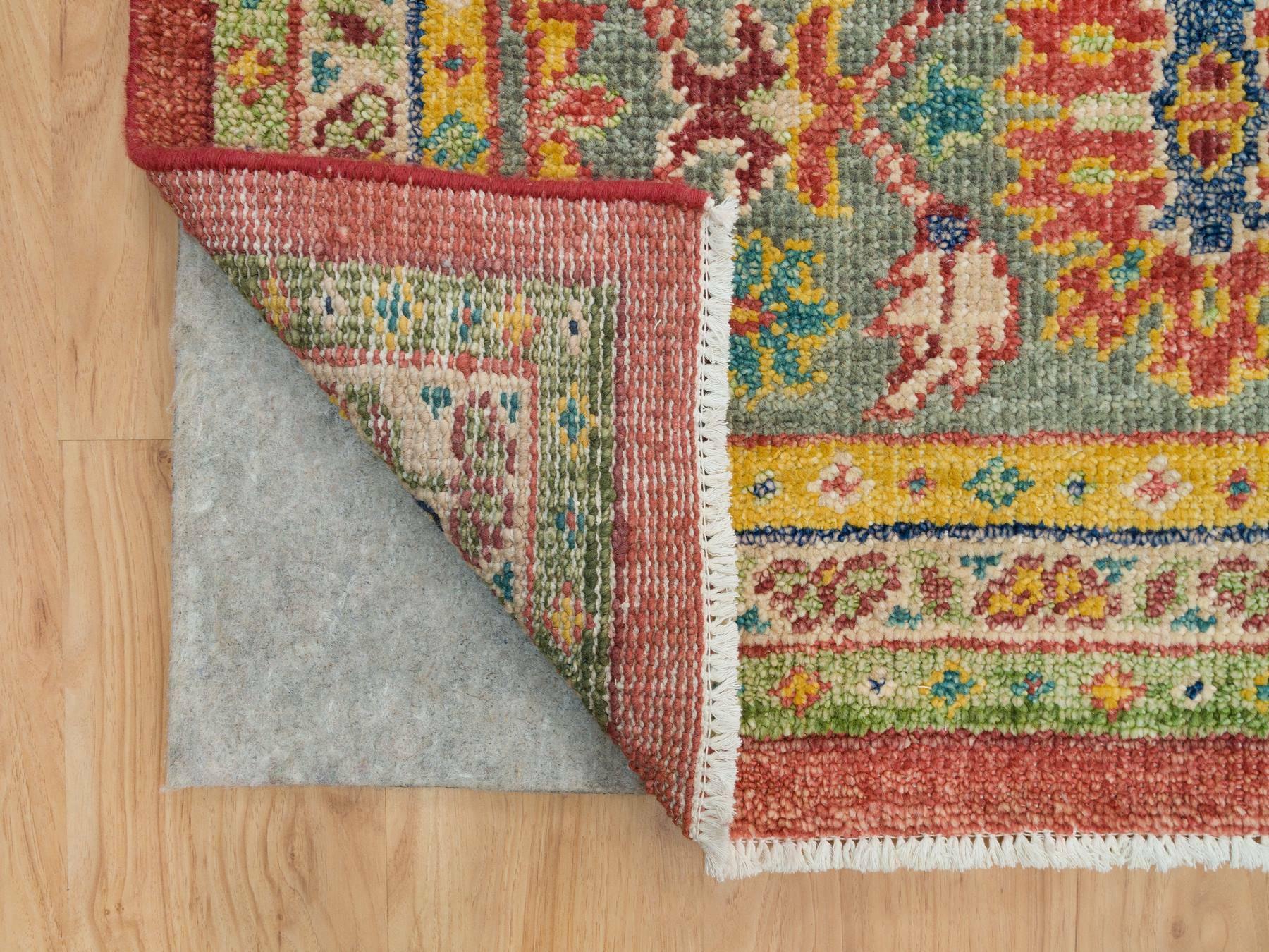 Oushak Oushak hand-knotted wool rug in Red & Artichoke Green, 14' x 16'5" — SKU O065930 (view 4)