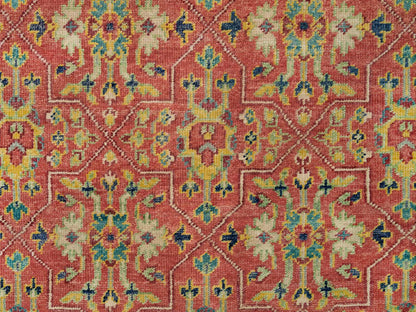 Oushak Oushak hand-knotted wool rug in Red & Artichoke Green, 14' x 16'5" — SKU O065930 (view 8)