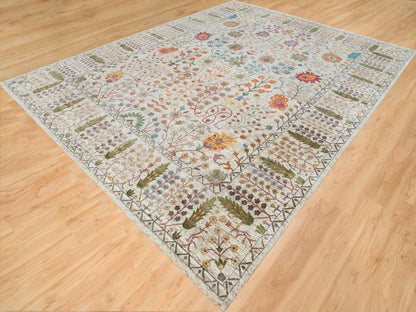 Brown 12'1" x 15'4" Wool / Silk Hand knotted Wool/Silk Rug - Sku: O065936