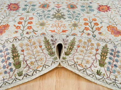 Brown 12'1" x 15'4" Wool / Silk Hand knotted Wool/Silk Rug - Sku: O065936