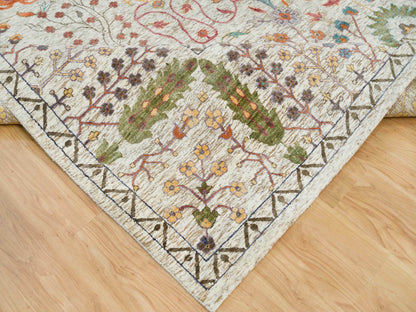 Brown 12'1" x 15'4" Wool / Silk Hand knotted Wool/Silk Rug - Sku: O065936