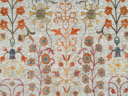 Brown 12'1" x 15'4" Wool / Silk Hand knotted Wool/Silk Rug - Sku: O065936