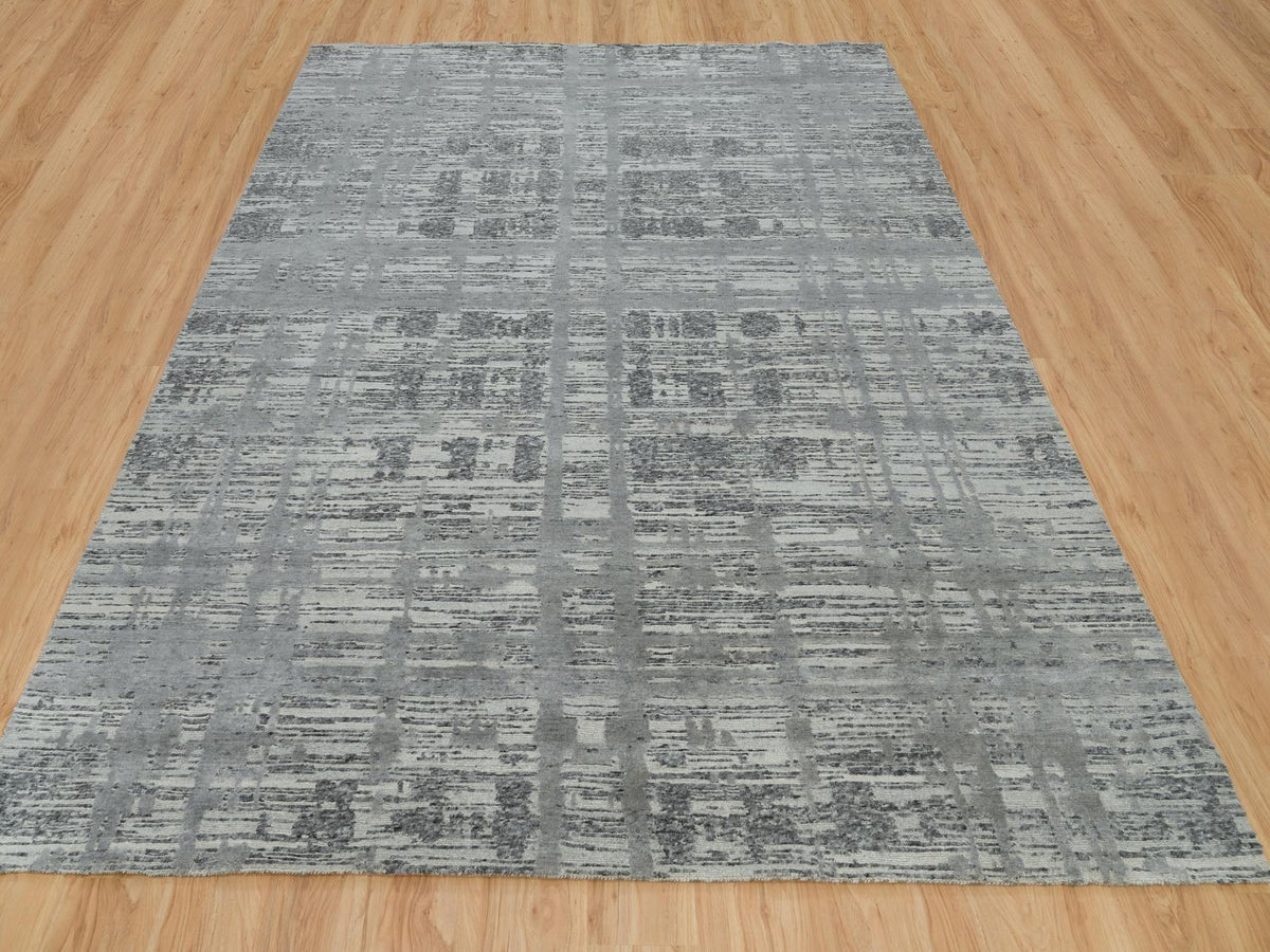 Modern / Contemporary hand-knotted wool rug in Gray, 8' x 10' — SKU O065945 (view 2)