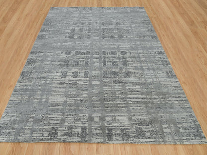 Modern / Contemporary hand-knotted wool rug in Gray, 8' x 10' — SKU O065945 (view 2)