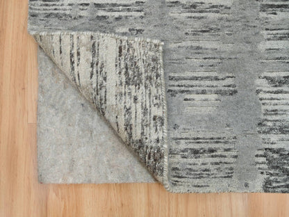 Modern / Contemporary hand-knotted wool runner in Gray, 2'7" x 25'6" — SKU O065956 (view 3)