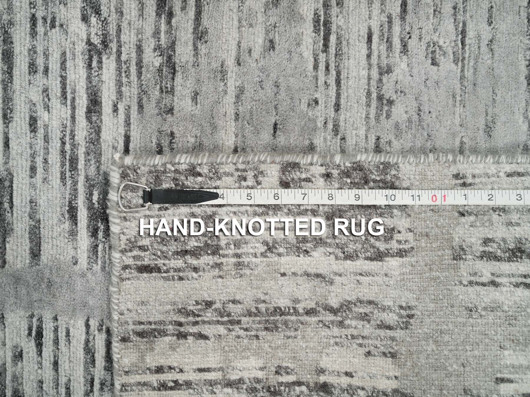 Modern / Contemporary hand-knotted wool runner in Gray, 2'7" x 25'6" — SKU O065956 (view 8)