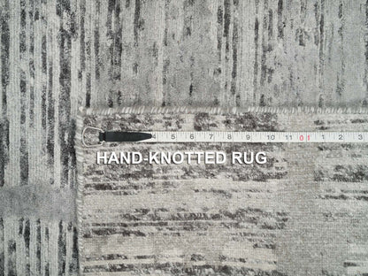 Modern / Contemporary hand-knotted wool runner in Gray, 2'7" x 25'6" — SKU O065956 (view 8)