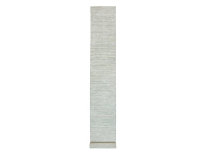 Modern / Contemporary hand-knotted wool runner in Gray, 2'7" x 22' — SKU O065957