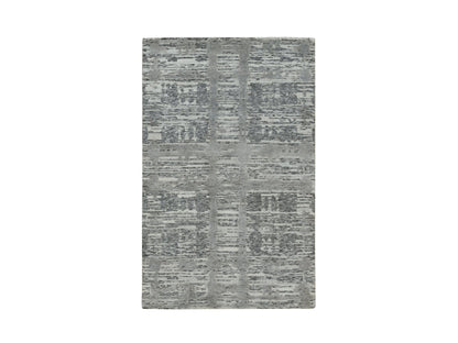 Grey 3'0" x 5'1" Modern / Contemporary Hand knotted Wool Rug - Sku: O065961