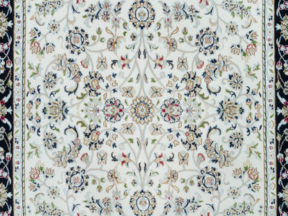 Nain Fine Oriental hand-knotted wool rug in Ivory & Blue, 5' x 7' — SKU O065972 (view 5)