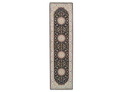 Blue 2'7" x 10'0" Fine Oriental Hand knotted Wool Rug - Sku: O065984