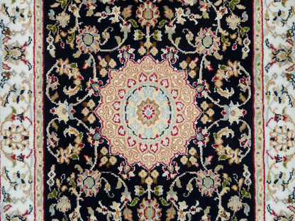Blue 2'7" x 10'0" Fine Oriental Hand knotted Wool Rug - Sku: O065984