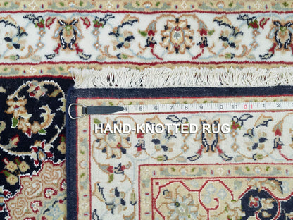 Blue 2'7" x 10'0" Fine Oriental Hand knotted Wool Rug - Sku: O065984