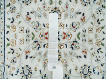 Nain Fine Oriental hand-knotted wool runner in Ivory, 2'6" x 20'6" — SKU O065994 (view 4)