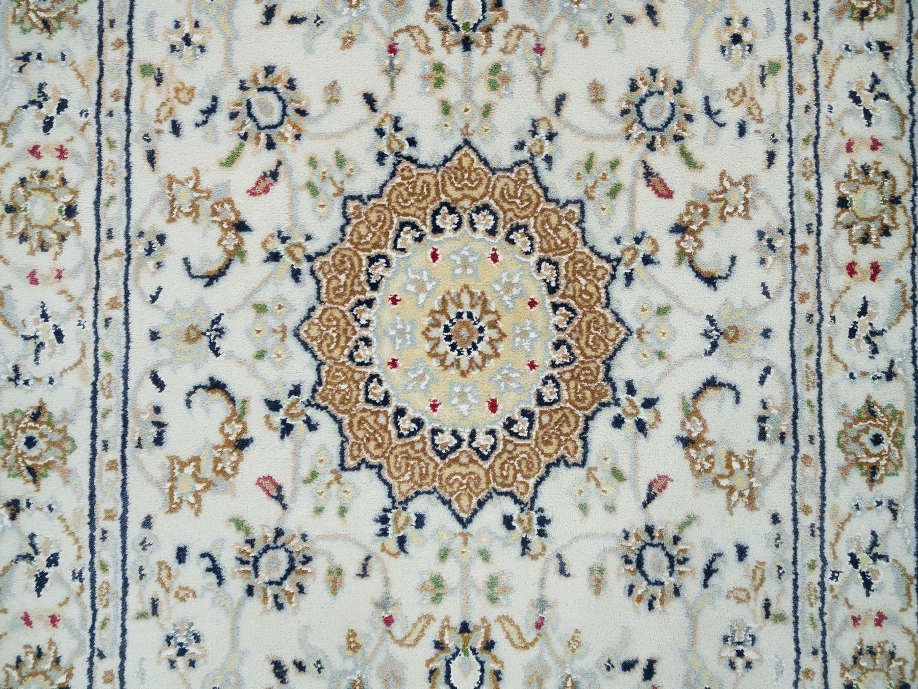 Nain Fine Oriental hand-knotted wool runner in Ivory, 2'6" x 20'6" — SKU O065994 (view 5)