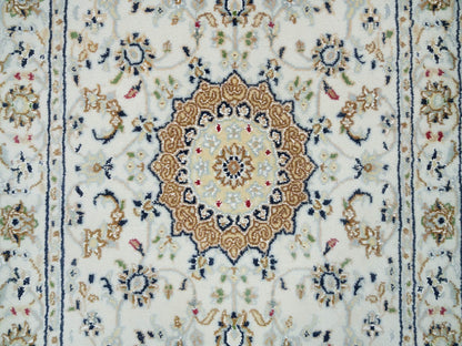 Nain Fine Oriental hand-knotted wool runner in Ivory, 2'6" x 20'6" — SKU O065994 (view 5)