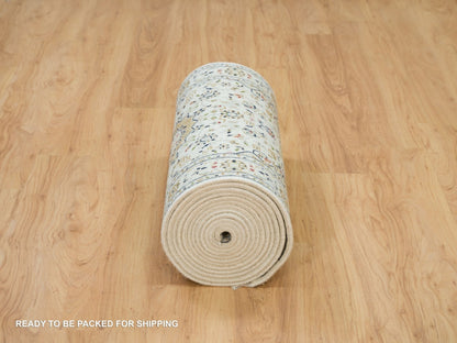 Nain Fine Oriental hand-knotted wool runner in Ivory, 2'6" x 20'6" — SKU O065994 (view 6)