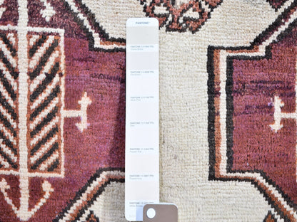 Gabbeh Persian hand-knotted wool rug in Ivory & Gray, 3'7" x 6' — SKU O066017 (view 3)