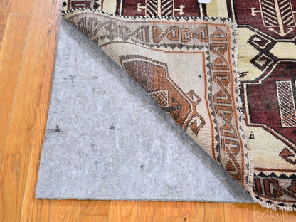 Ivory 3'7" x 6'0" Persian Hand knotted Wool Rug - Sku: O066017