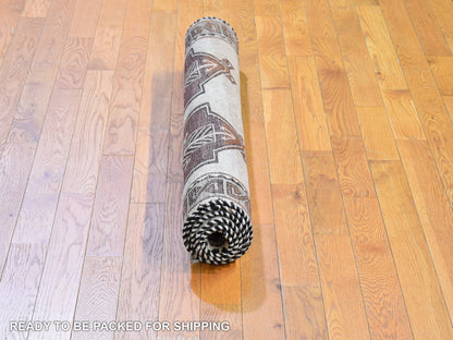 Ivory 3'7" x 6'0" Persian Hand knotted Wool Rug - Sku: O066017