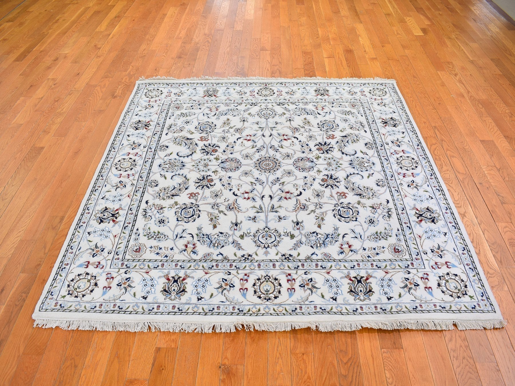 Nain Fine Oriental hand-knotted wool rug in Ivory, 6'1" x 6'1" — SKU O066024 (view 2)