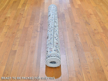 Ivory 6'1" x 6'1" Fine Oriental Hand knotted Wool Rug - Sku: O066024