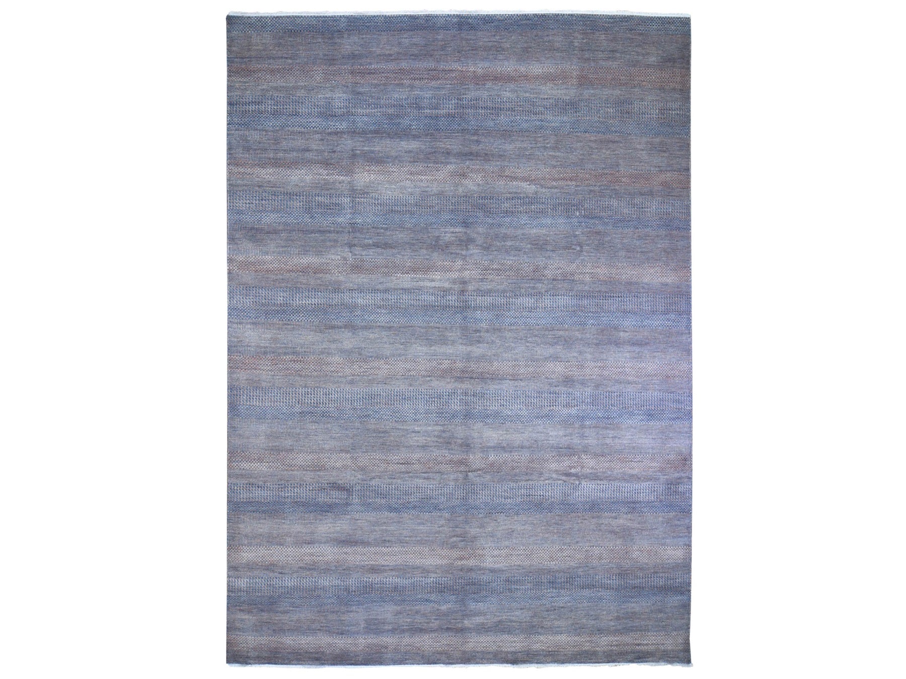 Modern / Contemporary hand-knotted wool/silk rug in Orange, 9'1" x 12'2" — SKU O066053