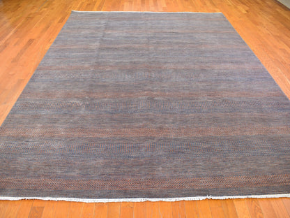 Orange 9'1" x 12'2" Modern / Contemporary Hand knotted Wool/Silk Rug - Sku: O066053
