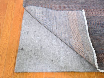 Orange 9'1" x 12'2" Modern / Contemporary Hand knotted Wool/Silk Rug - Sku: O066053