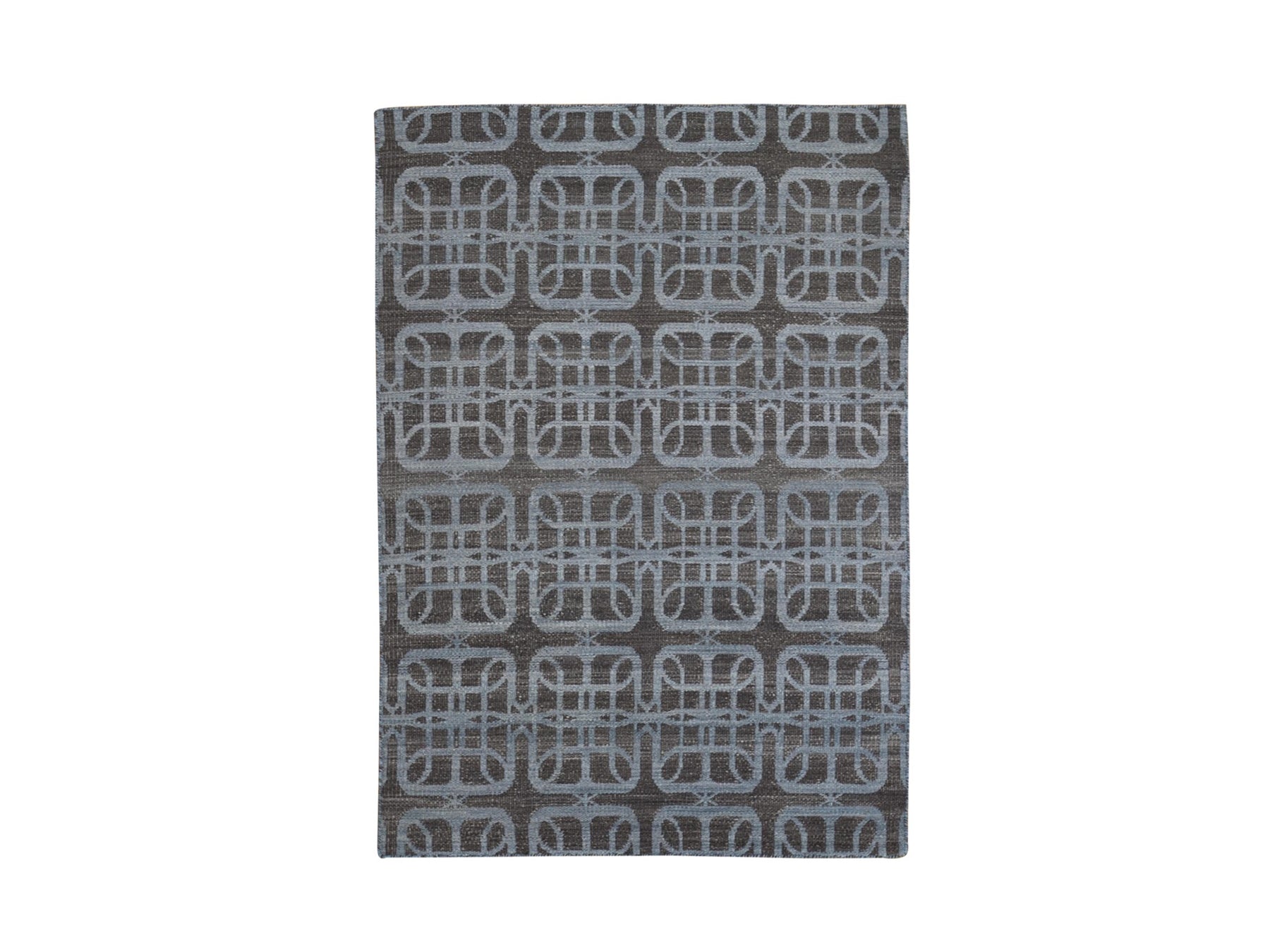 Kilim Flat-Weave hand-knotted wool rug in Brown, 4' x 6' — SKU O066067