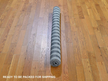 Grey 4'0" x 5'10" Flatweave / Kilim Hand woven Wool Rug - Sku: O066079