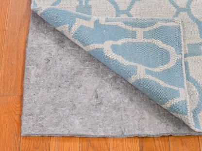 Kilim Flat-Weave hand-knotted wool runner in Blue, 2'8" x 7'10" — SKU O066094 (view 4)