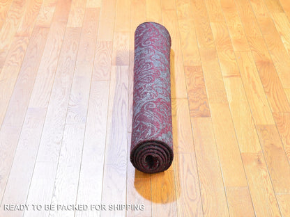 Ivory 3'2" x 5'6" Modern and Contemporary Hand knotted Wool Rug - Sku: O066123