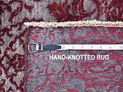 Ivory 3'2" x 5'6" Modern and Contemporary Hand knotted Wool Rug - Sku: O066123