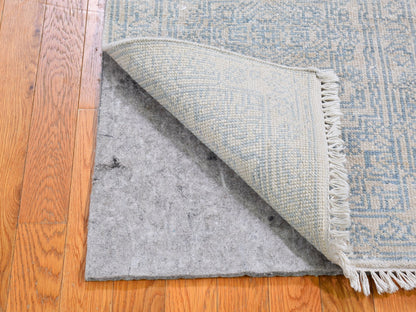 Ivory 2'1" x 3'1" Transitional Hand knotted Wool/Silk Rug - Sku: O066148