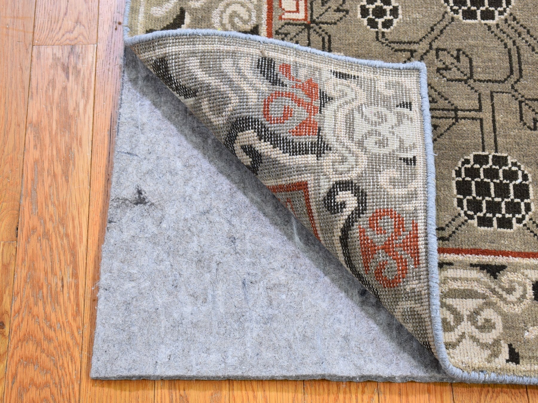 Khotan Tribal & Geometric hand-knotted wool rug in Gray, 2'1" x 2'2" — SKU O066166 (view 3)