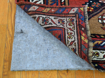 Antique hand-knotted wool runner in Brown & Ivory, 3'9" x 12'2" — SKU O066185 (view 4)