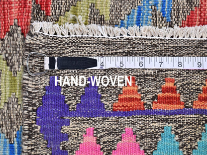 Multicolored 3'3" x 5'0" Flatweave / Kilim Hand woven Wool Rug - Sku: O066186