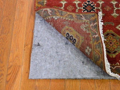 Red 3'2" x 10'0" Tribal Hand knotted Wool Rug - Sku: O066190