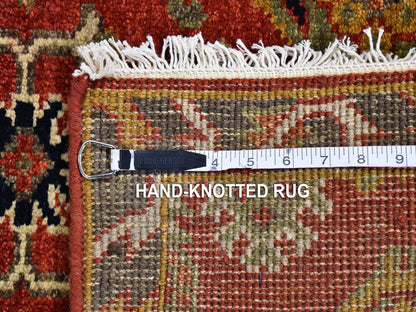 Red 3'2" x 10'0" Tribal Hand knotted Wool Rug - Sku: O066190