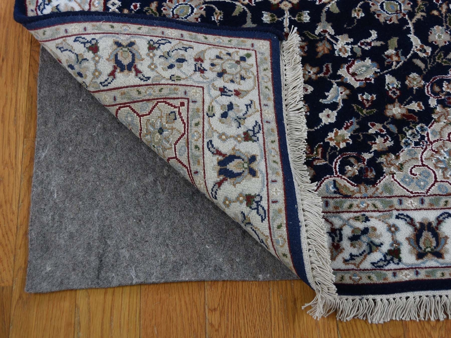 Nain Fine Oriental hand-knotted wool runner in Blue & Ivory, 3' x 18' — SKU O066228 (view 4)