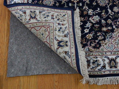 Nain Fine Oriental hand-knotted wool runner in Blue & Ivory, 3' x 18' — SKU O066228 (view 4)