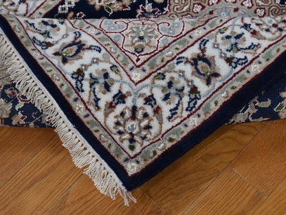 Nain Fine Oriental hand-knotted wool runner in Blue & Ivory, 3' x 18' — SKU O066228 (view 6)
