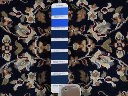 Nain Fine Oriental hand-knotted wool runner in Blue & Ivory, 3' x 18' — SKU O066228 (view 7)