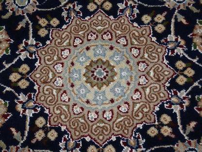 Nain Fine Oriental hand-knotted wool runner in Blue & Ivory, 3' x 18' — SKU O066228 (view 8)