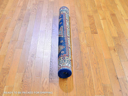 Kazak Kazak hand-knotted wool rug in Blue & Ivory, 3'9" x 5'9" — SKU O066282 (view 4)