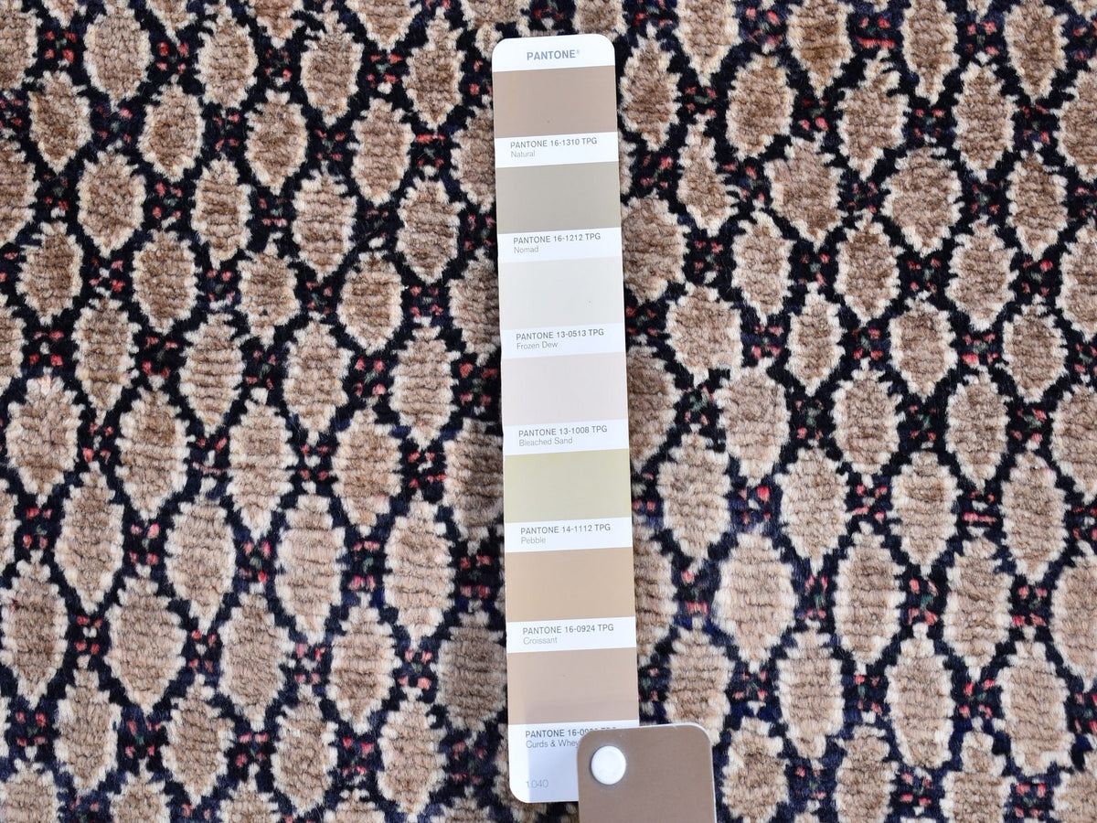 Persian hand-knotted wool rug in Brown & Navy Blue, 5'2" x 8'8" — SKU O066324 (view 3)