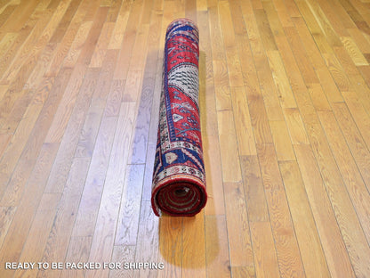 Persian hand-knotted wool rug in Brown & Navy Blue, 5'2" x 8'8" — SKU O066324 (view 5)