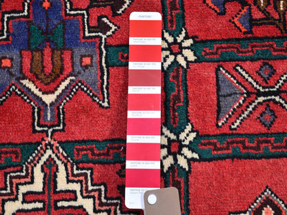 Red 3'5" x 4'10" Persian Hand knotted Wool Rug - Sku: O066326