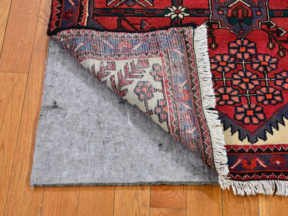 Red 3'5" x 4'10" Persian Hand knotted Wool Rug - Sku: O066326